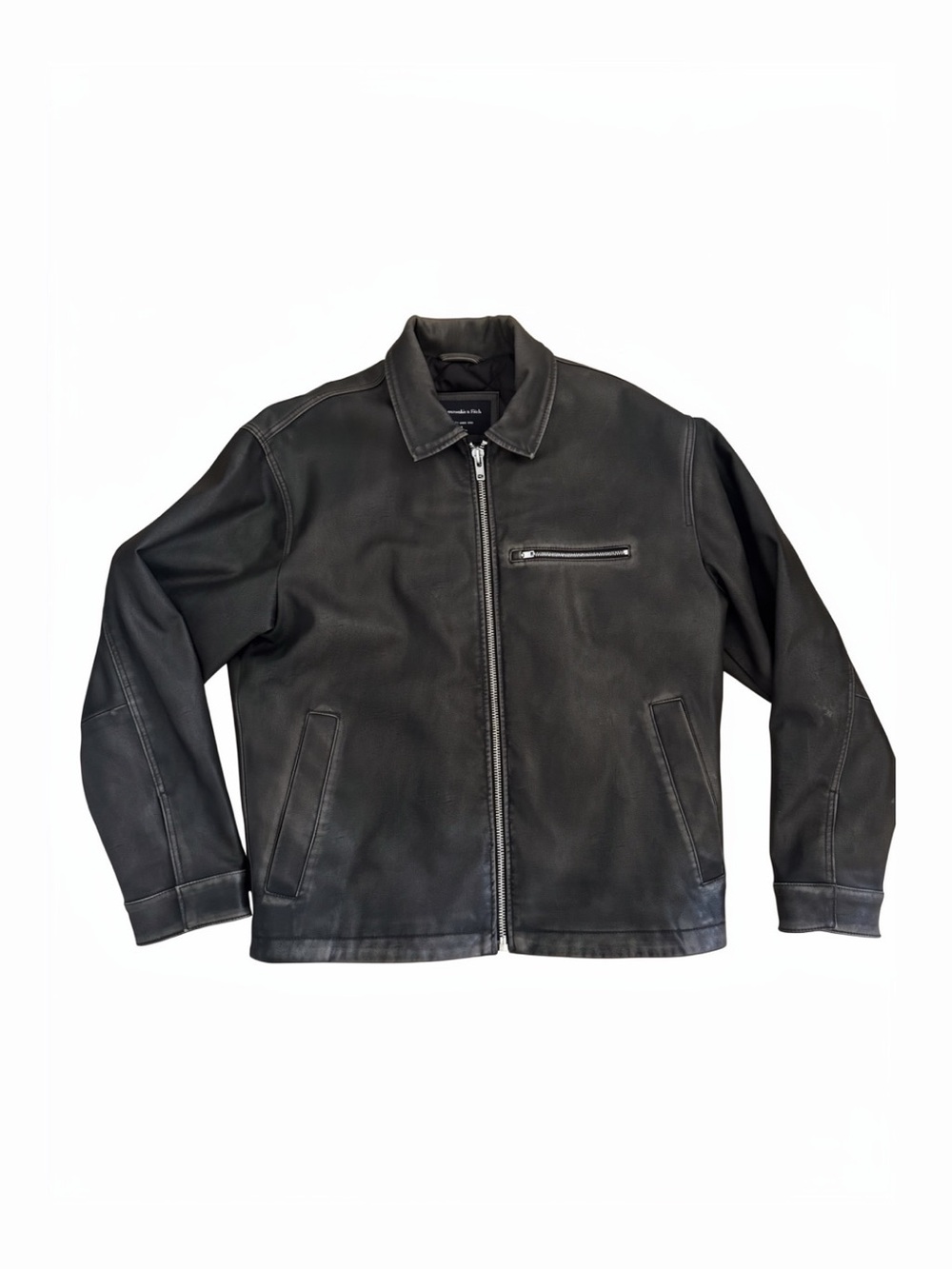 Men's dark brown Leather Jacket - Abercrombie